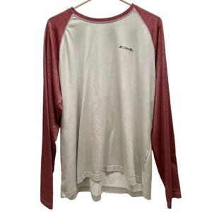 Columbia Omni-Wick Shirt Men's XXL Burgundy Athletic Sportswear Long Sleeve Tee